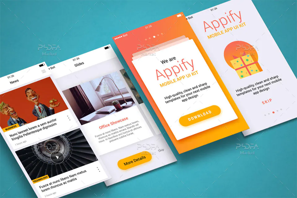 موکاپ و پیش نمایش برنامه های موبایل اندروید