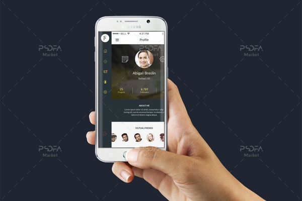 موکاپ و پیش نمایش اپ موبایل Samsung Galaxy S6