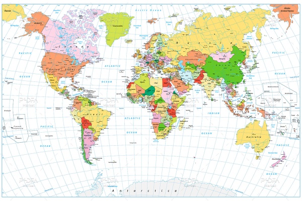 وکتور اطلس و نقشه های جهان با کیفیت بالا