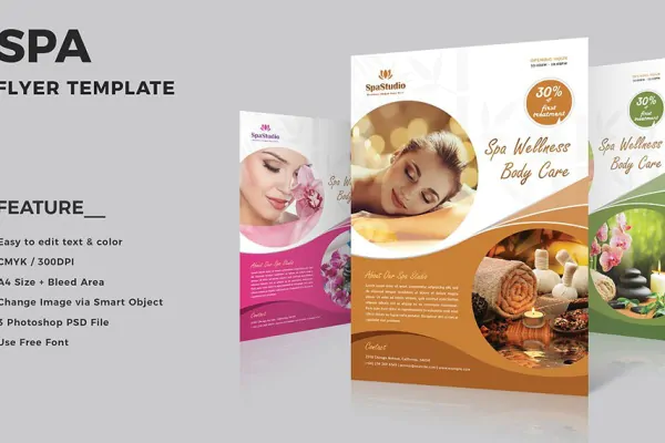 فایل لایه باز تراکت سلامت و زیبایی با فرمت PSD