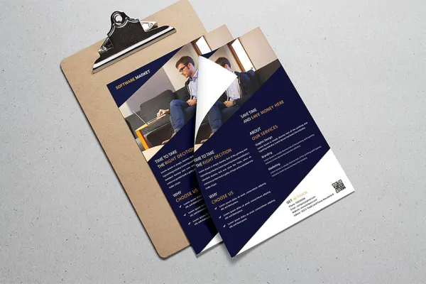 طرح لایه باز تراکت شرکت فناوری با فرمت AI , EPS , PSD , PDF
