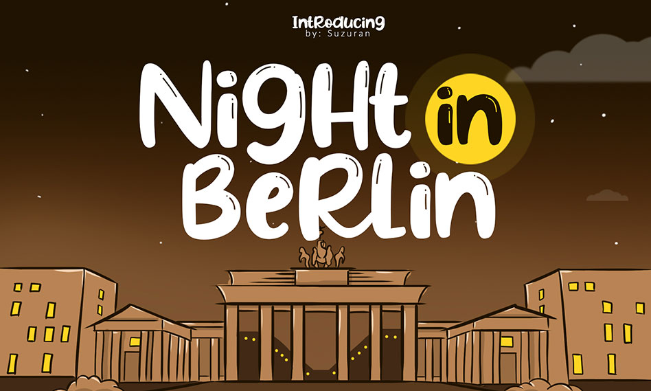 فونت انگلیسی فانتزی و کارتونی Night in Berlin