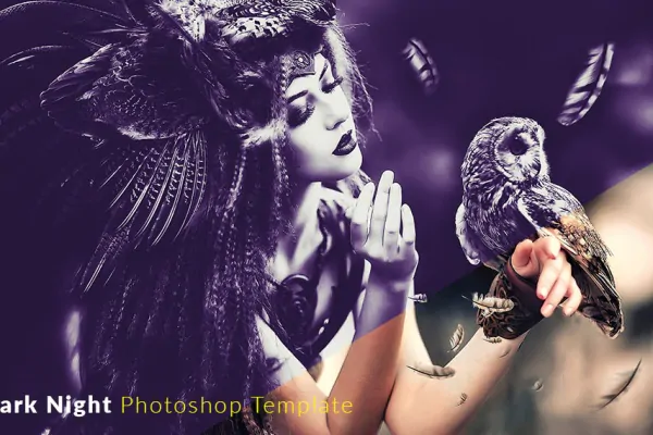 قالب آماده افکت شب تاریک تصاویر برای فتوشاپ