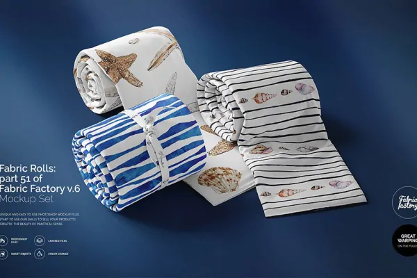 موکاپ لایه باز پارچه لول شده - 4