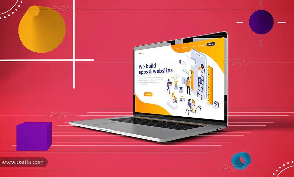 موکاپ انتزاعی لپ تاپ مک بوک پرو