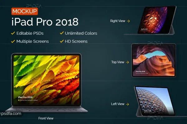 4 قالب لایه باز تبلت آیپد پرو (موکاپ آیپد پرو) – iPad Pro 2018 Mockup