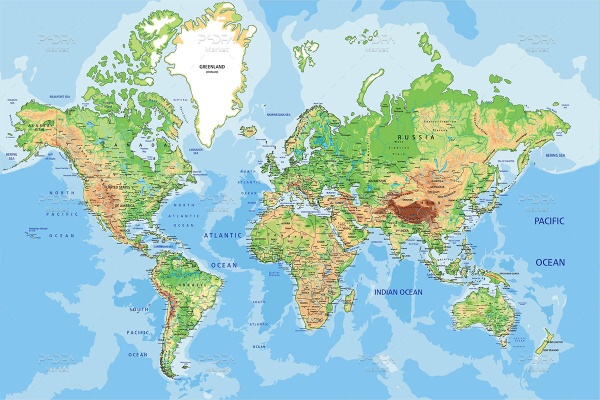 لایه باز وکتور نقشه و اطلس جهان