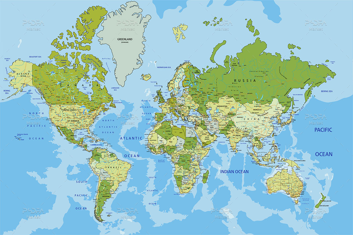 لایه باز وکتور نقشه و اطلس جهان