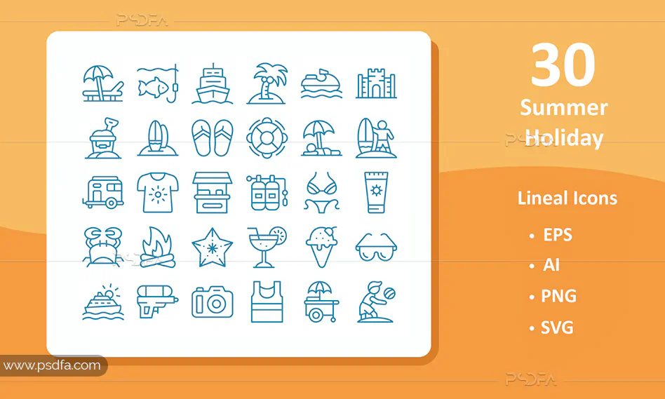 آیکون تعطیلات تابستانی ساحلی