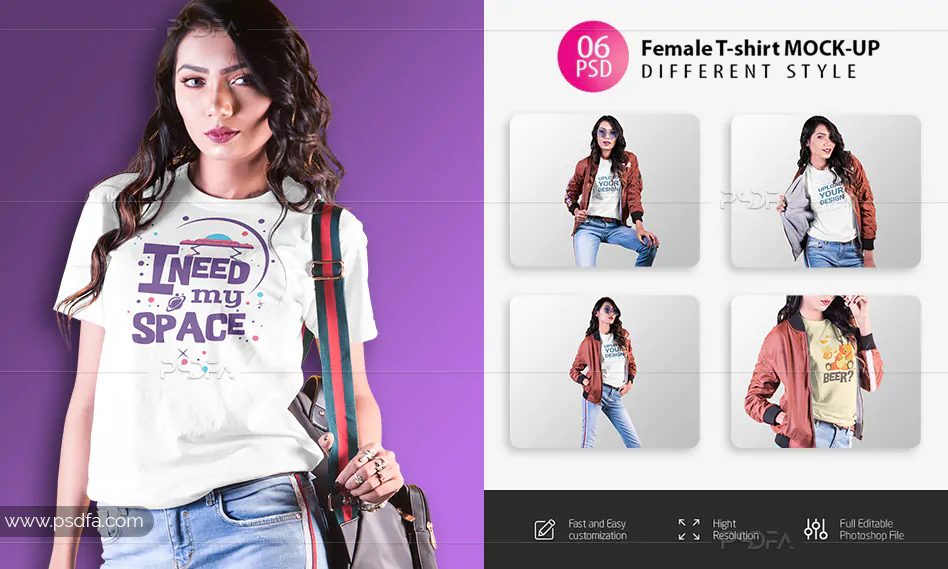موکاپ تیشرت زنانه