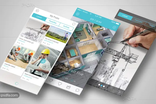 قالب لایه باز موکاپ نمایش اپلیکیشن موبایل برای فتوشاپ