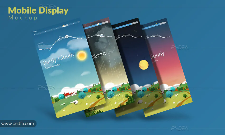 موکاپ صفحه نمایش و اسکرین موبایل
