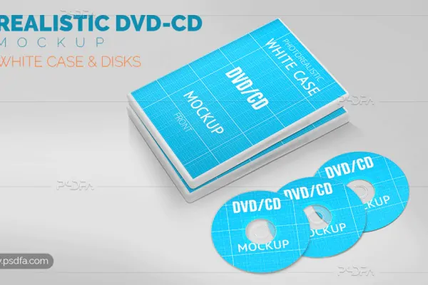 موکاپ قاب و جعبه CD و DVD لایه باز برای فتوشاپ