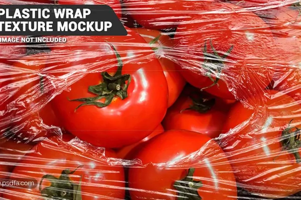 موکاپ پلاستیک سلفون بسته‌بندی لایه باز (تکسچر پلاستیک) برای فتوشاپ