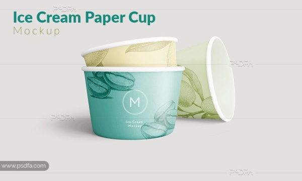 موکاپ ظرف بستنی کاغذی