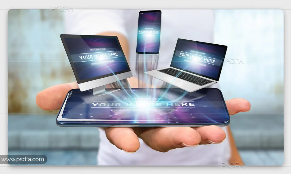موکاپ موبایل در دست