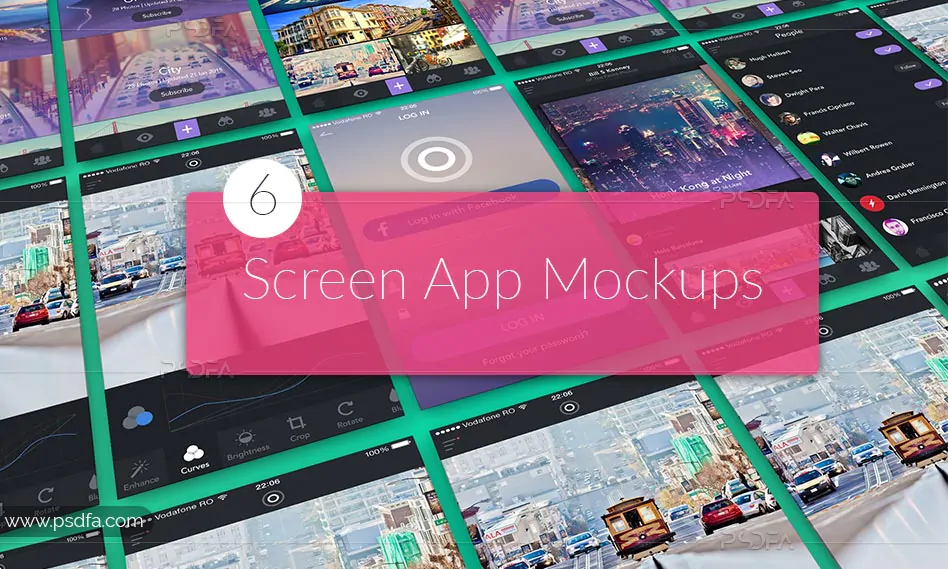 موکاپ اپ و اسکرین موبایل