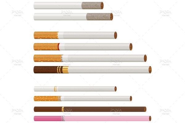 وکتور سیگار، فندک، پاکت سیگار و سیگار کشیدن ممنوع - EPS, PNG, SVG