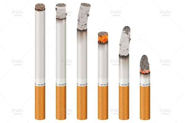 وکتور سیگار، فندک، پاکت سیگار و سیگار کشیدن ممنوع - EPS, PNG, SVG