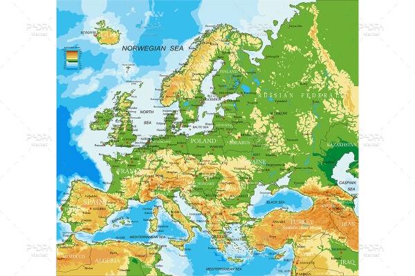 وکتور نقشه و اطلس جهان به همراه نقشه آفریقا، اروپا و آمریکای شمالی