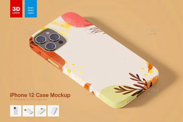 موکاپ قاب و کاور آیفون 12 لایه باز – iPhone 12 Case Mockup