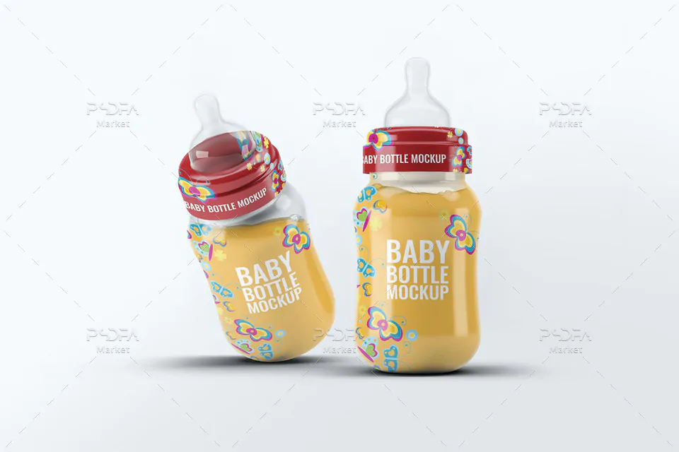 موکاپ شیشه شیر بچه و کودک