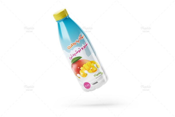 موکاپ بطری پلاستیکی شیر و نوشیدنی