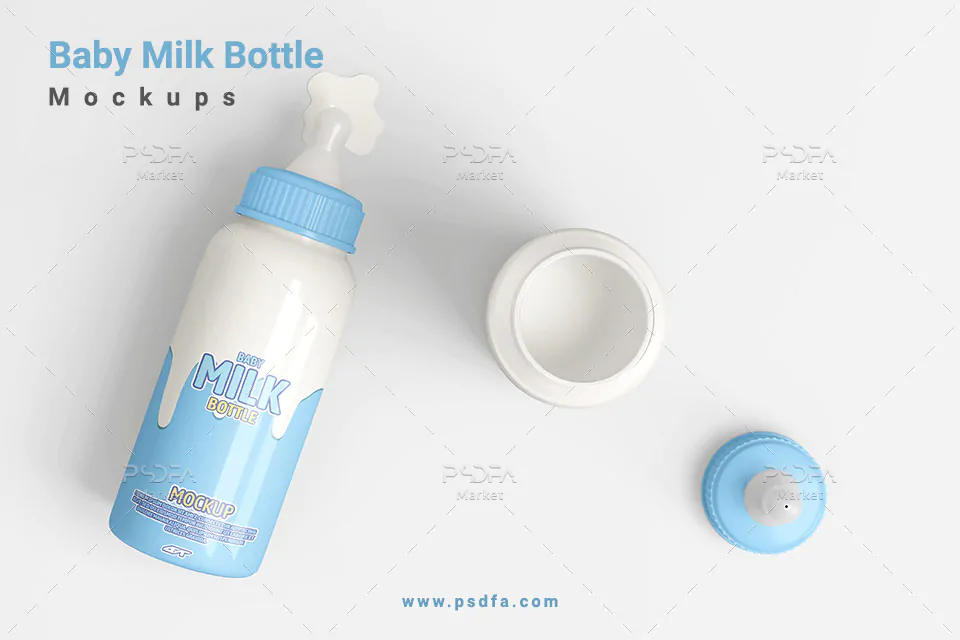 موکاپ شیشه شیر نوزاد و کودک