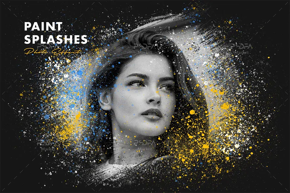 افکت لکه‌های رنگی نقاشی