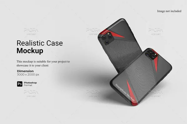موکاپ قاب و کاور گوشی هوشمند Realistic Smartphone Case Mockup