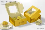 موکاپ کارتن و جعبه کاپ کیک - 8