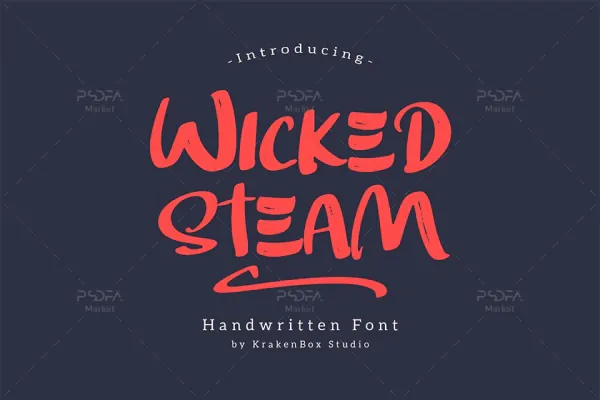 فونت دستنویس بولد و ضخیم انگلیسی Wicked Steam Handwritten Font
