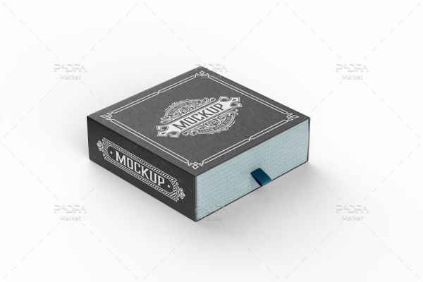 موکاپ جعبه محصول سه بعدی کشویی بسته