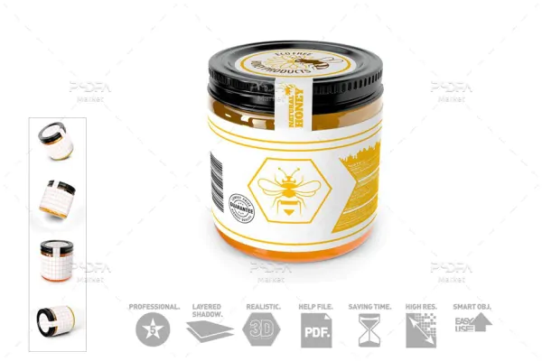 موکاپ بطری و ظرف عسل