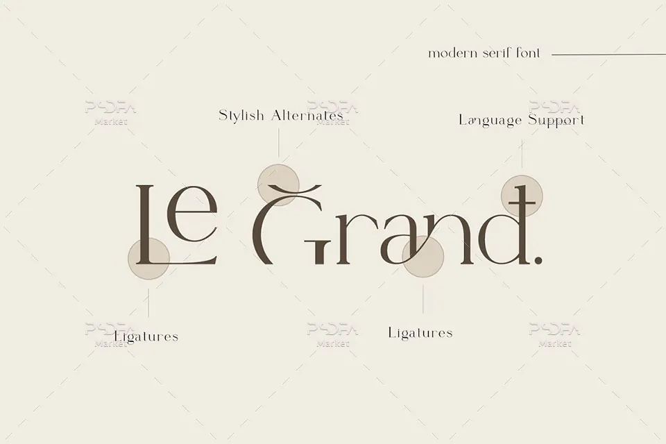 فونت انگلیسی سریف لیگاتور Le Grand - 9 فونت انگلیسی سریف لیگاتور Le Grand - 9