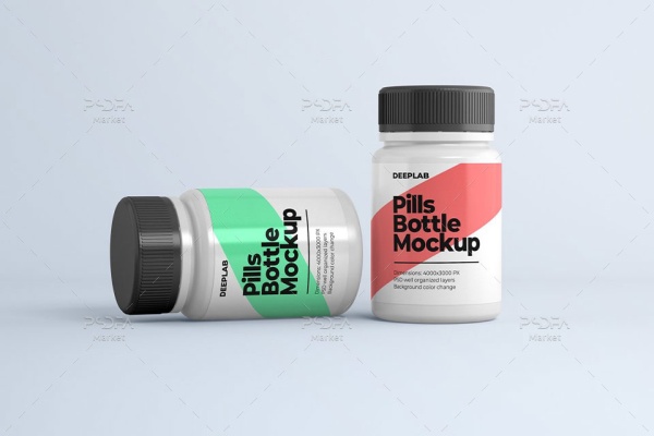 موکاپ قوطی قرص و دارو پلاستیکی پزشکی