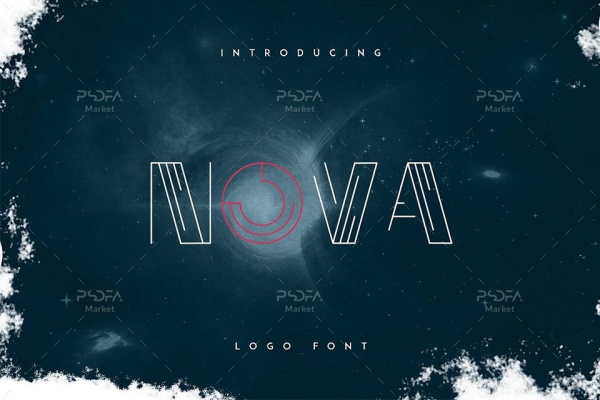 لوگو فونت تکنیکال و توخالی Nova