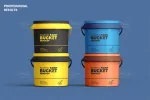 موکاپ سطل رنگ پلاستیکی دسته دار - 28