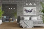 موکاپ قاب و تابلو عکس داخل اتاق خواب - 3