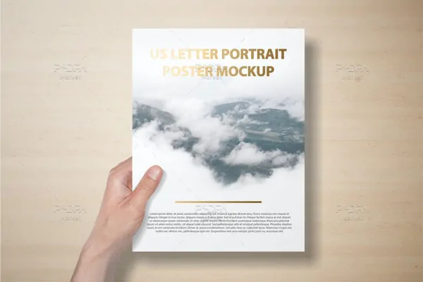 موکاپ تراکت پوستر و سربرگ US Letter - 6