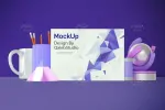 موکاپ تراکت روی میز تحریر - 20 موکاپ تراکت روی میز تحریر - 20