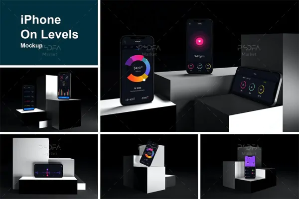 موکاپ آیفون iPhone روی سطوح