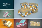 موکاپ قوطی حلبی مکعبی مواد غذایی - 13