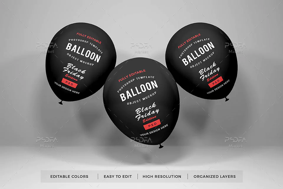 موکاپ بادکنک جمعه سیاه Balloon Black Friday - 1 موکاپ بادکنک جمعه سیاه Balloon Black Friday - 1