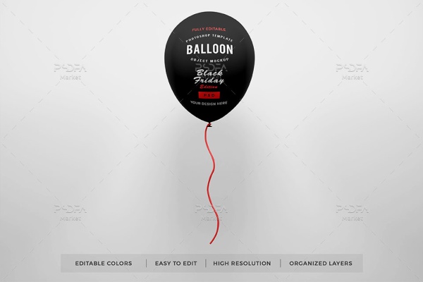 موکاپ بادکنک جمعه سیاه Balloon Black Friday