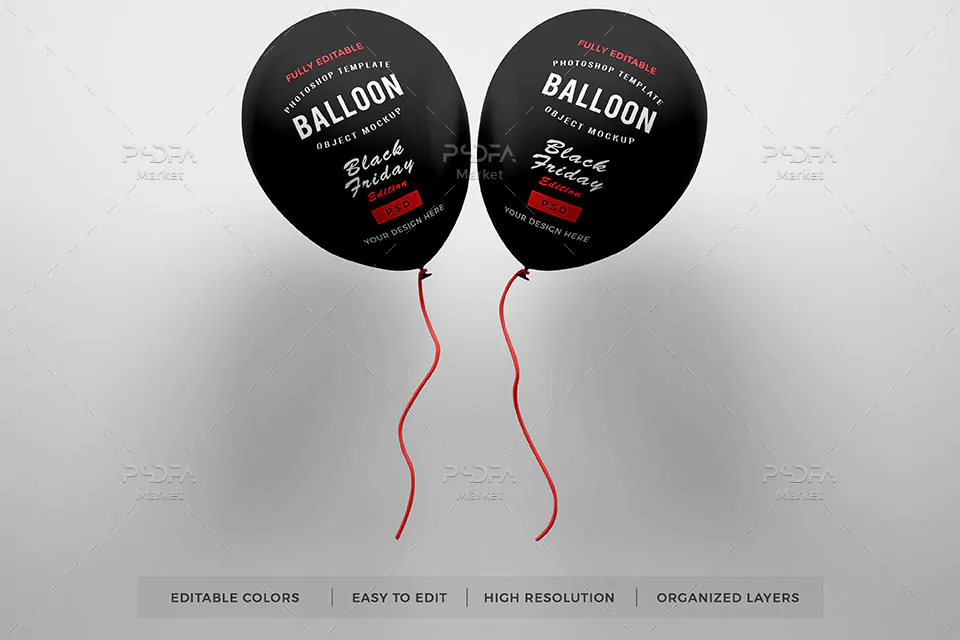 موکاپ بادکنک جمعه سیاه Balloon Black Friday - 5 موکاپ بادکنک جمعه سیاه Balloon Black Friday - 5