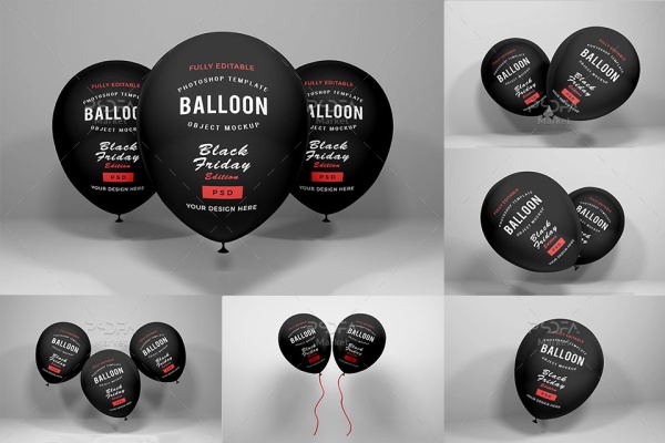 موکاپ بادکنک جمعه سیاه Balloon Black Friday