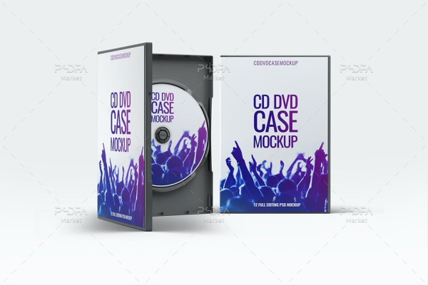 موکاپ قاب و کاور DVD