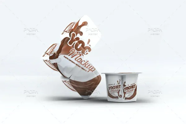 موکاپ بسته بندی ظرف ماست