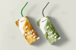 موکاپ پاکت آبمیوه و شیر با نی